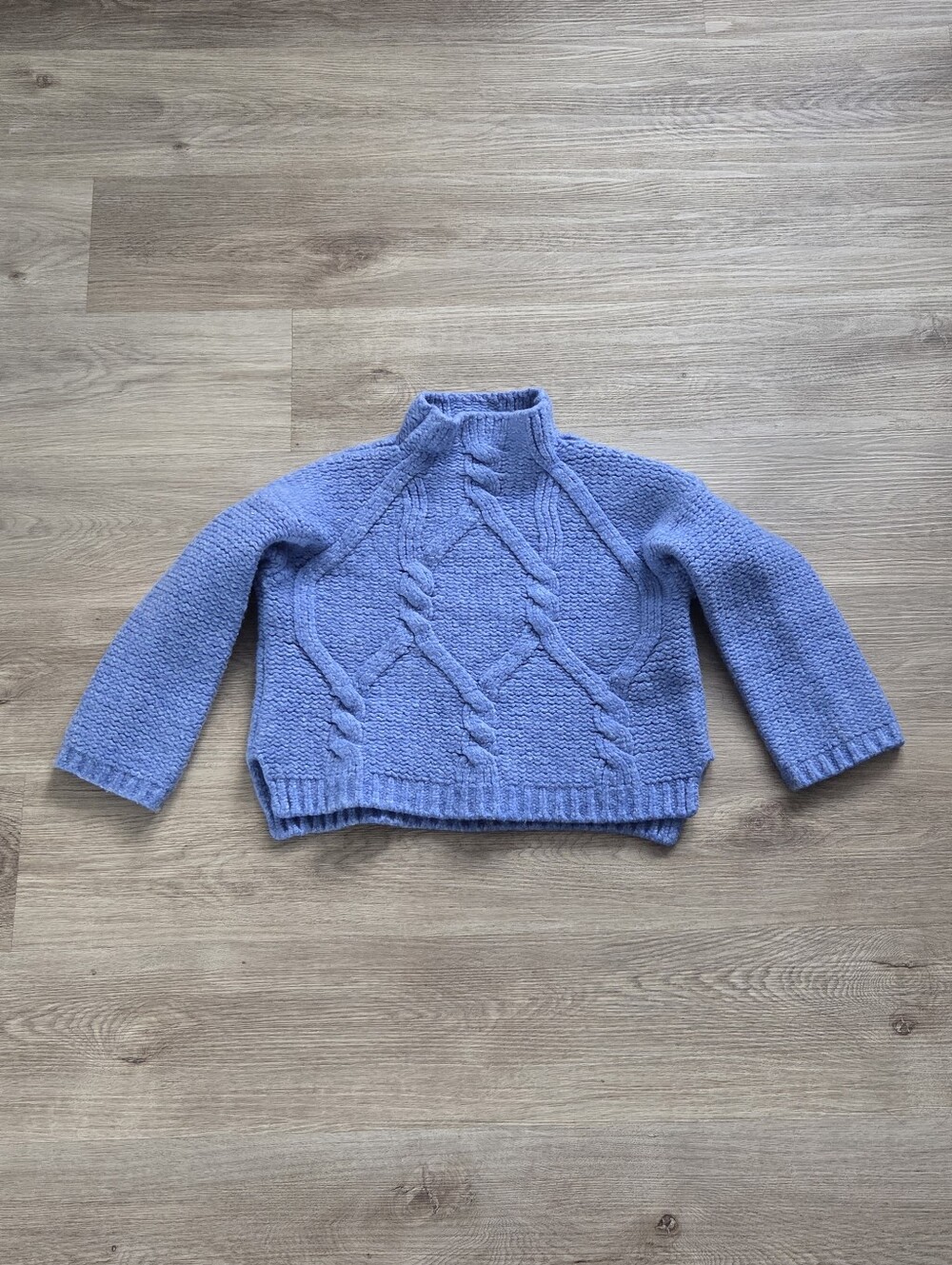Maeve Anthropologie Wool Cable Knit Sweater Blue S NWT